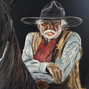 The Lawman – Original Western Cowboy Painting | 20x20 Western Wall Art | Acrylic on Canvas